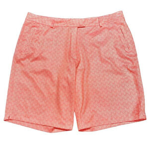 Lady Hagen Coral Print Shorts, Size 14 Tropical Geometric Golf Tennis New w Tags